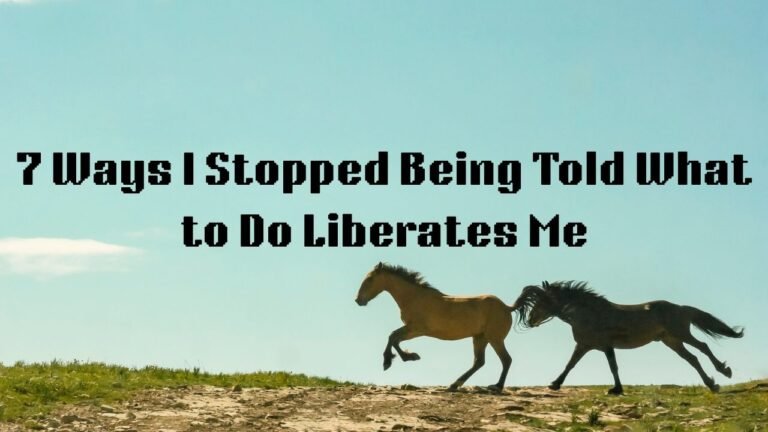 7 Ways Why I Stopped Being Told What to Do Liberates Me.